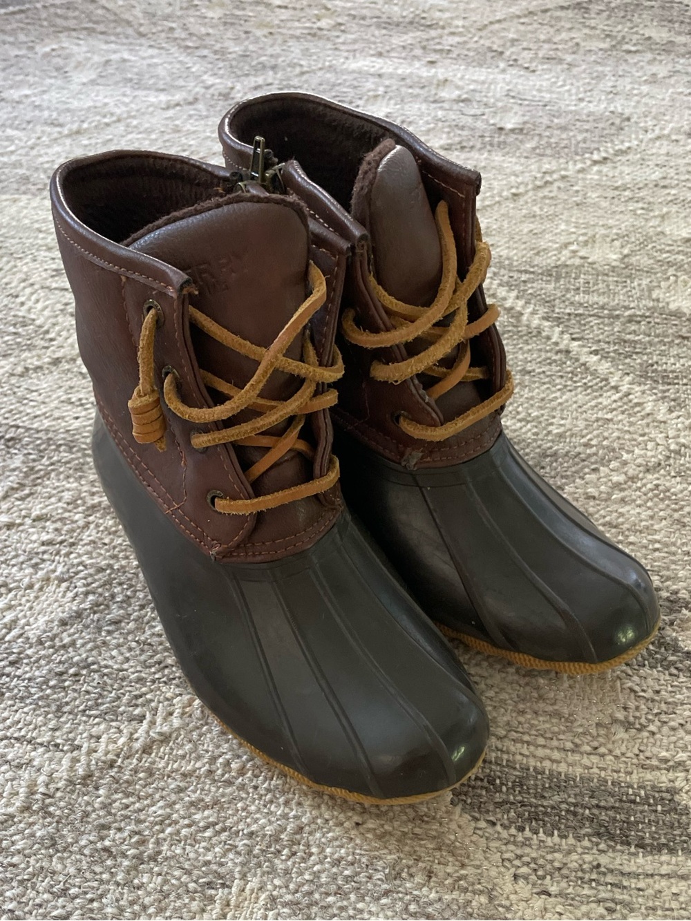 Sperry Kids Saltwater Lace Up Waterproof Leather Duck Boots